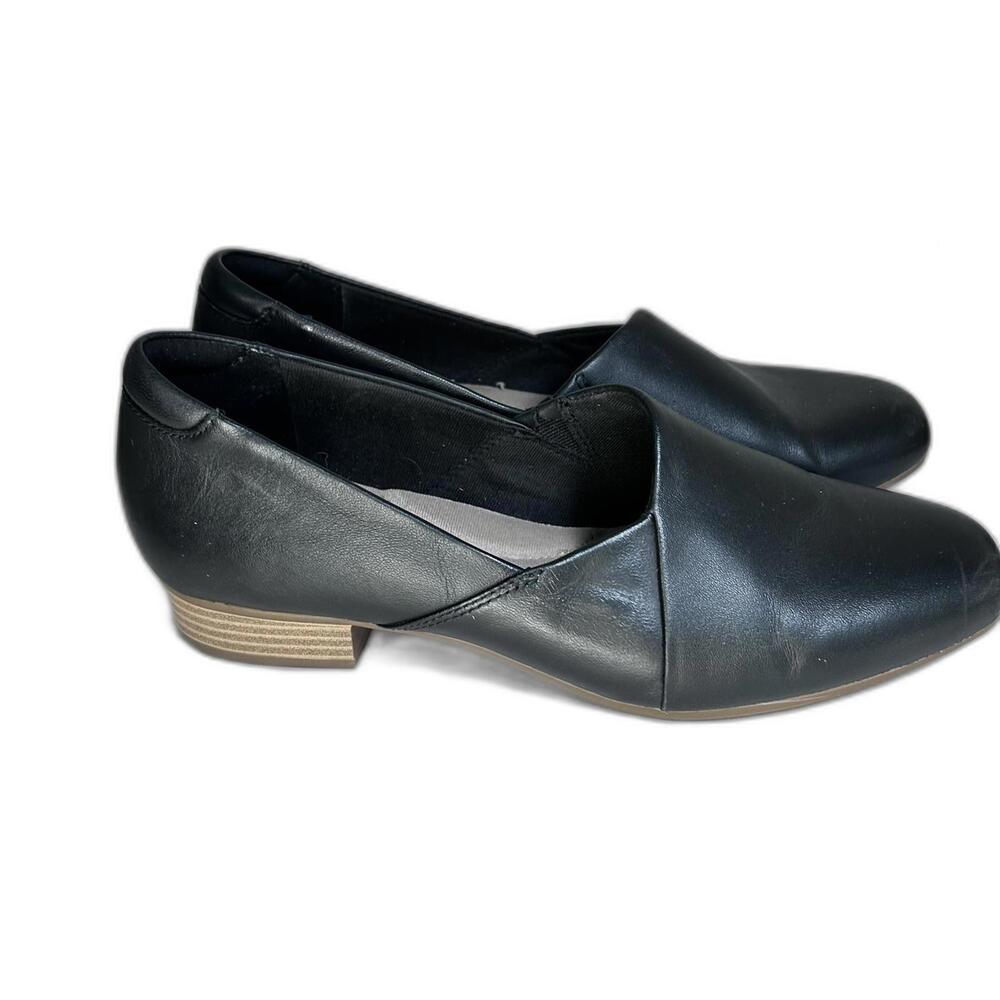 Clarks Collection Juliet Palm Ortholite Black Leather Loafer Women's Size‎ 9